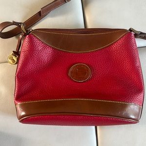 Dooney & Bourke Red and Tan Crossbody Purse